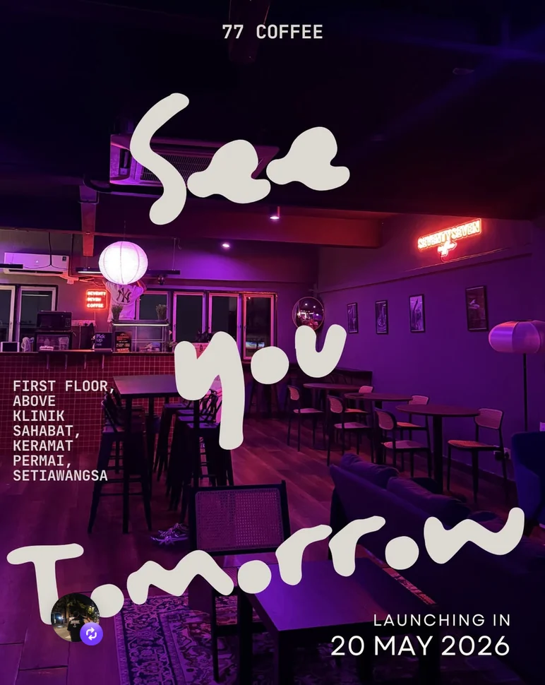 Seventy7 Coffee launch poster from 20 May 2026